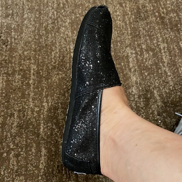 Black Glitter Toms - Picture 3 of 8